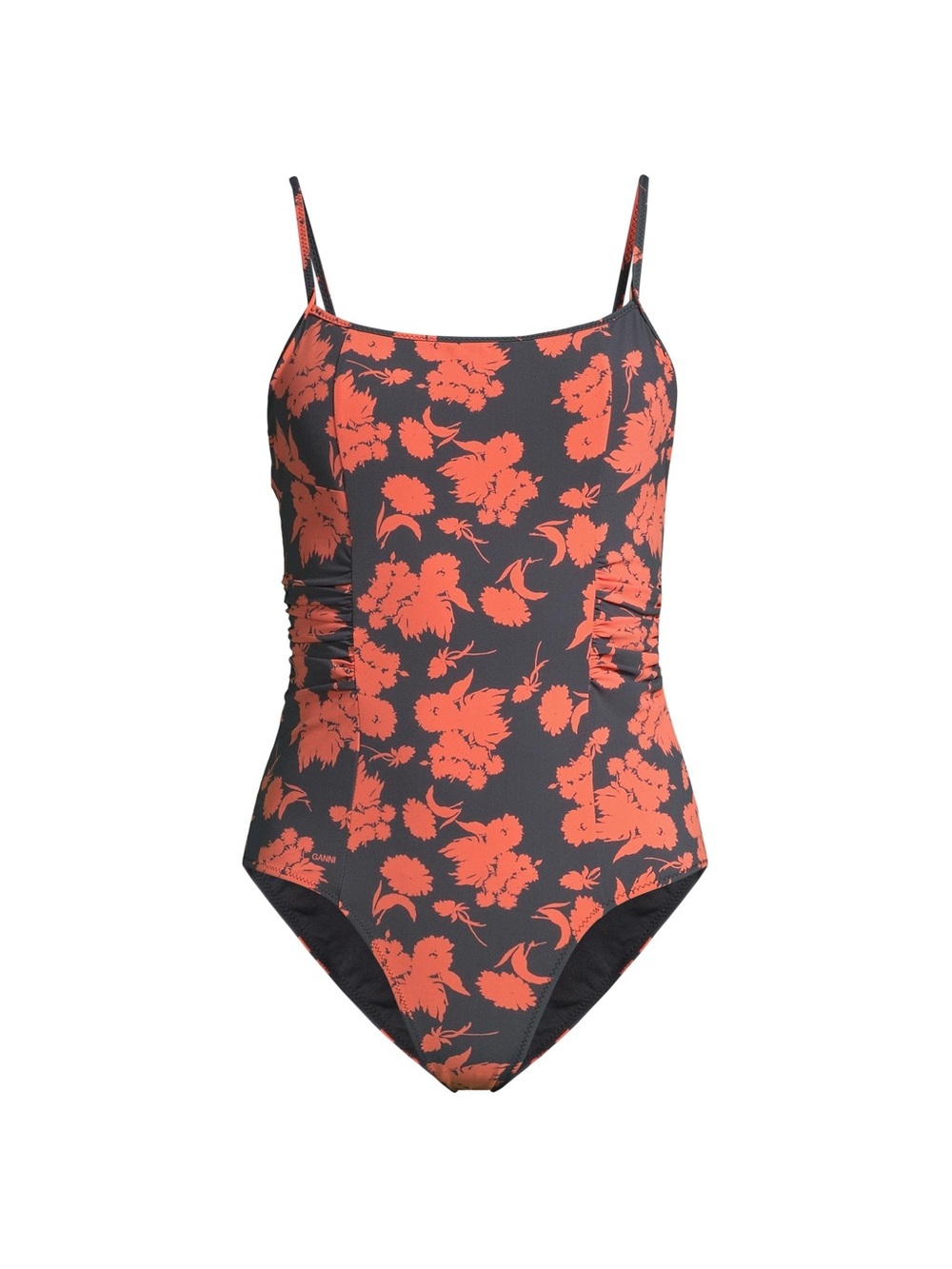 NWT Ganni Matte Floral One-Piece Swimsuit